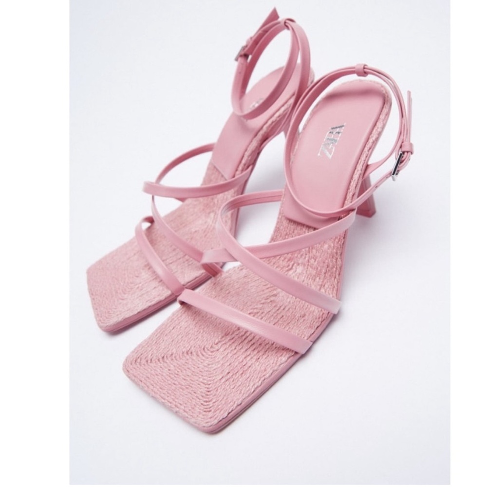 Zara Heeled Leather Sandals with Insoles
